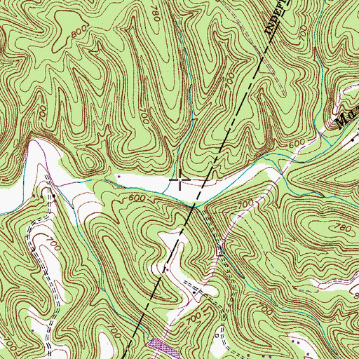 Topographic Map of Evans Airport (historical), TN