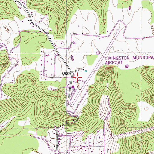 Topographic Map of Livingston Municipal Airport, TN