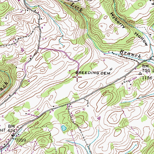 Topographic Map of New Tazewell Municipal Airport, TN