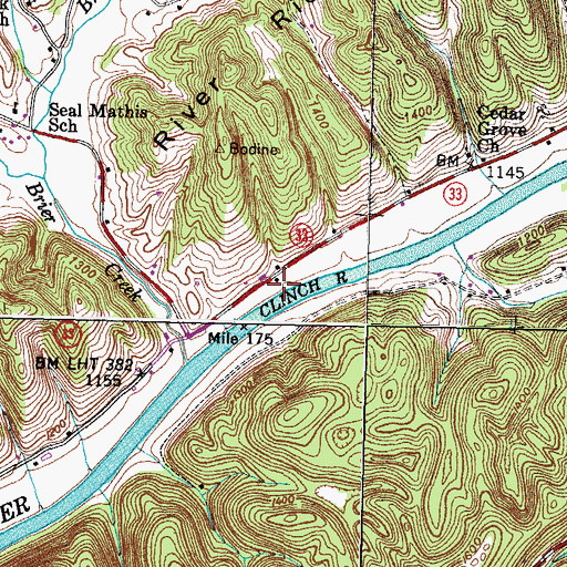 Topographic Map of Mountain Outlaw Airport, TN