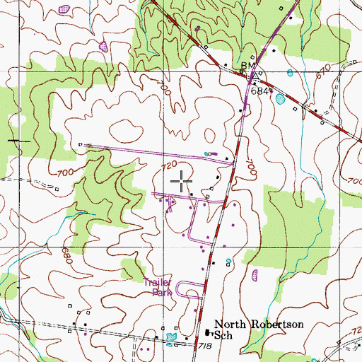 Topographic Map of Reid Farm Airport (historical), TN