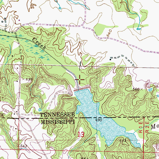 Topographic Map of Indian Creek Watershed Number Eight Dam, TN