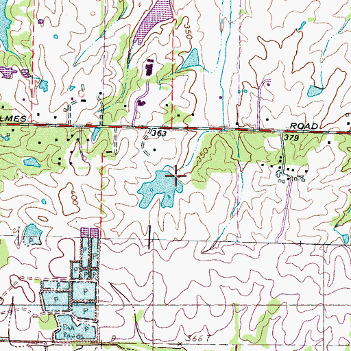 Topographic Map of Hamilton Lake Dam, TN