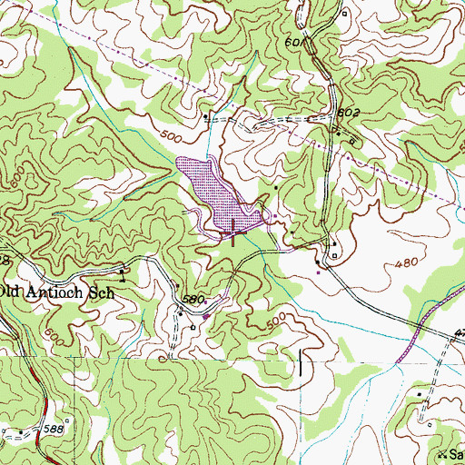 Topographic Map of Porters Creek Lake Dam Number Eight, TN