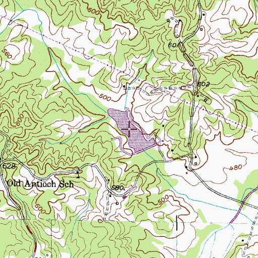 Topographic Map of Porters Creek Lake Number Eight, TN