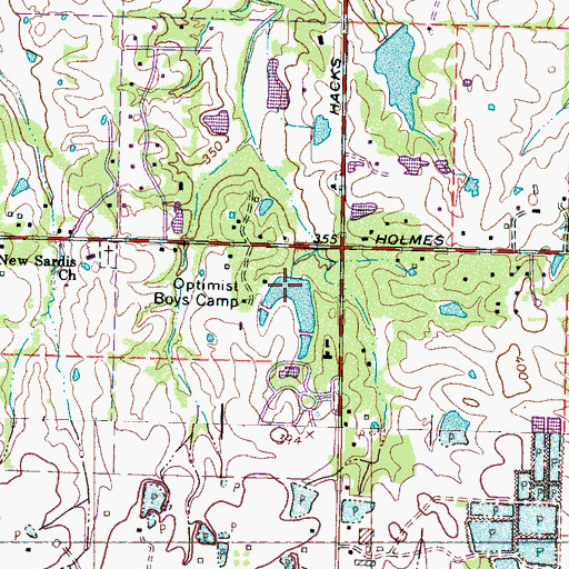 Topographic Map of Old Optimist Boys Camp Lake, TN