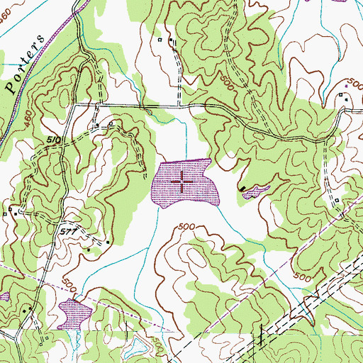 Topographic Map of Porters Creek Lake Number Fifteen, TN