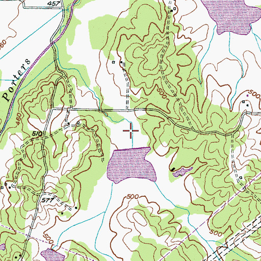 Topographic Map of Porters Creek Lake Dam Number Fifteen, TN