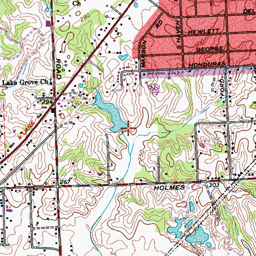 Topographic Map of J C May Lake Dam, TN