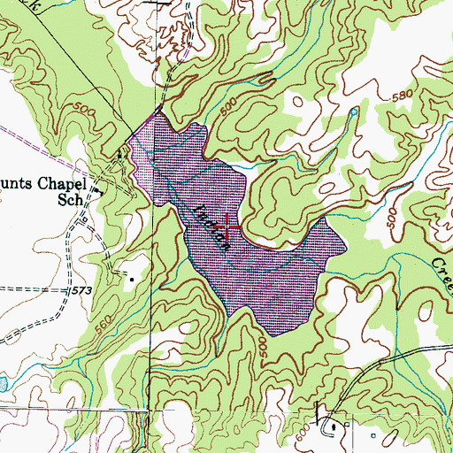 Topographic Map of Indian Creek Watershed Number Seven Lake, TN