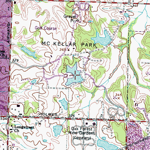 Topographic Map of McKeller Park Lake A Dam, TN