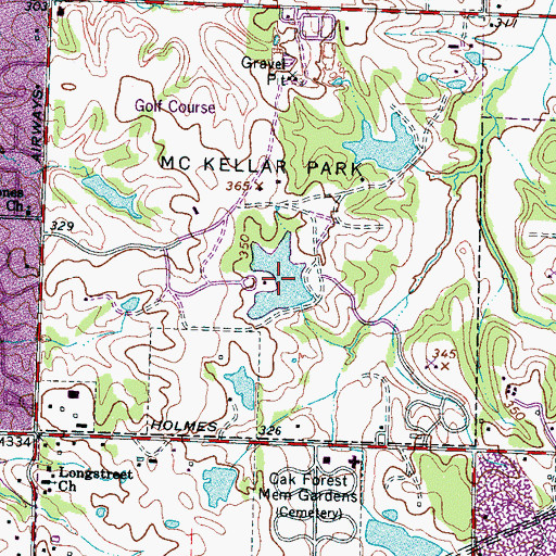 Topographic Map of McKeller Park Lake A, TN