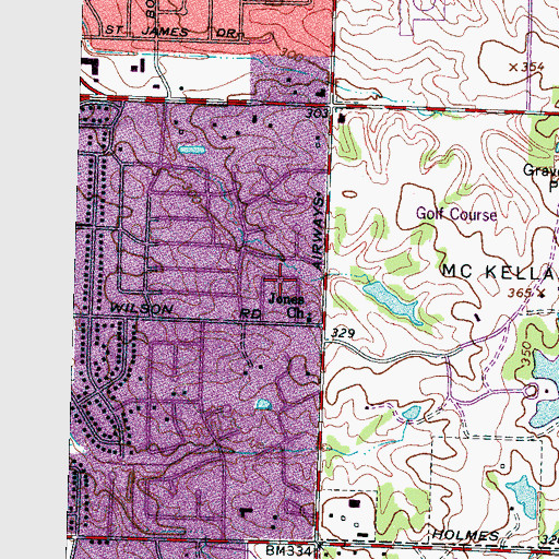 Topographic Map of McKeller Park Lake B, TN