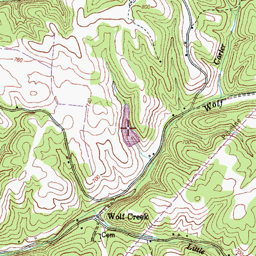 Topographic Map of McKinney Lake, TN