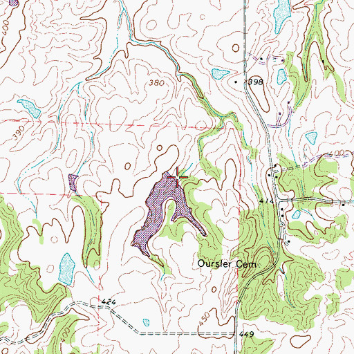 Topographic Map of Keith Lake Number Three Dam, TN