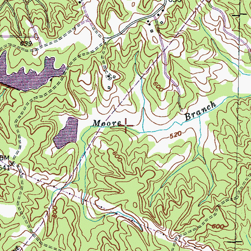 Topographic Map of Landis Dam, TN
