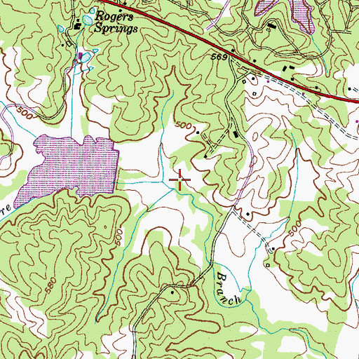 Topographic Map of Porters Creek Lake Dam Number Seven, TN
