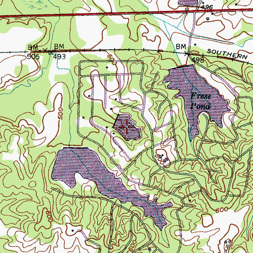 Topographic Map of Crystal Lake, TN