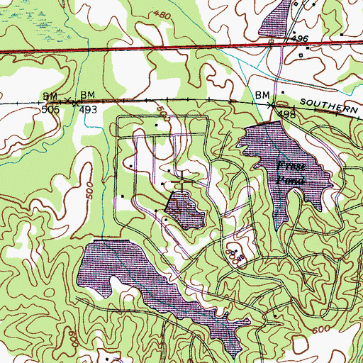Topographic Map of Crystal Lake Dam, TN