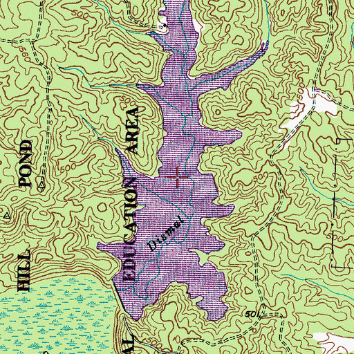 Topographic Map of Big Hill Pond Lake, TN