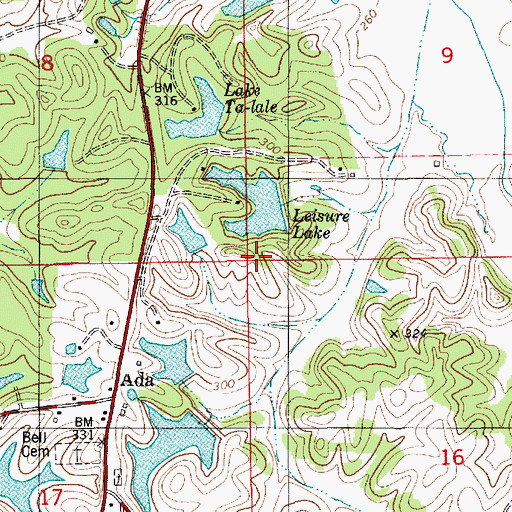 Topographic Map of Underwood Number 2 Dam, AL