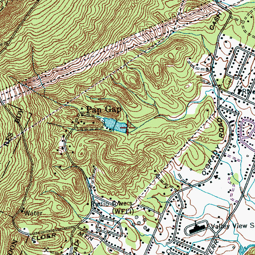 Topographic Map of Pan Gap Dam, TN
