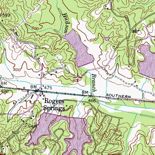 Topographic Map of Porters Creek Lake Dam Number Six, TN