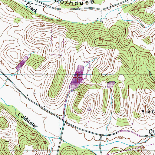 Topographic Map of Carter Lake, TN