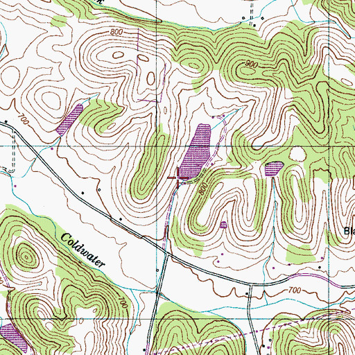 Topographic Map of Carter Lake Dam, TN