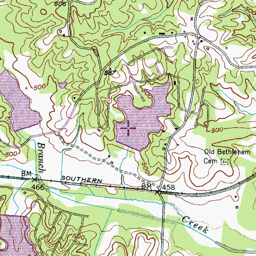 Topographic Map of Rogers Springs Dam, TN