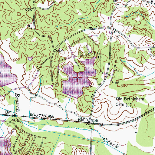 Topographic Map of Rogers Spring Lake, TN