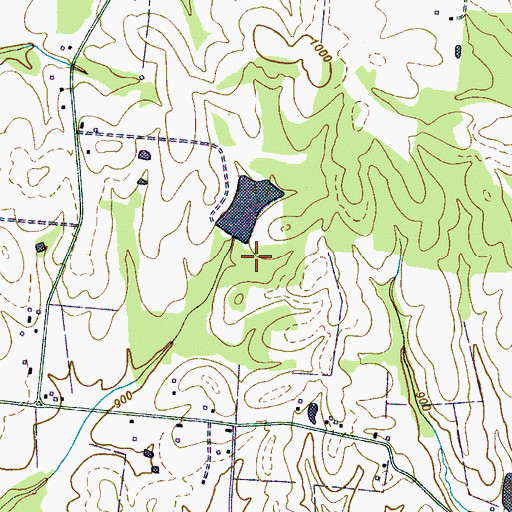 Topographic Map of Steelman Lake Dam, TN