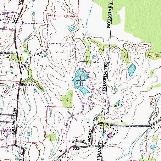 Topographic Map of Milton Schaeffers Lake, TN