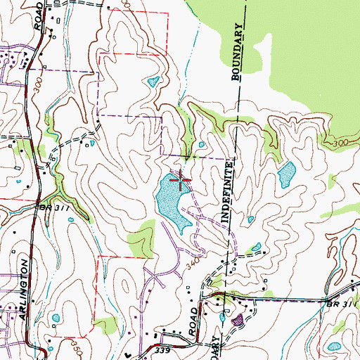Topographic Map of Milton Schaeffers Lake Dam, TN