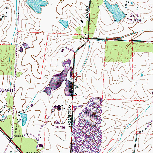 Topographic Map of Ridgeway Country Club Lake Dam, TN