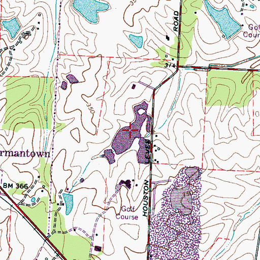 Topographic Map of Ridgeway Country Club Lake, TN