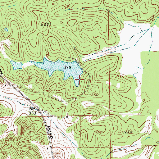 Topographic Map of Evans Lake, AL