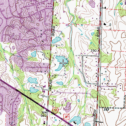 Topographic Map of Glen Echo Lake Dam, TN