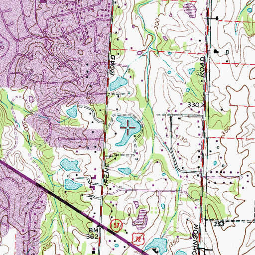 Topographic Map of Glen Echo Lake, TN