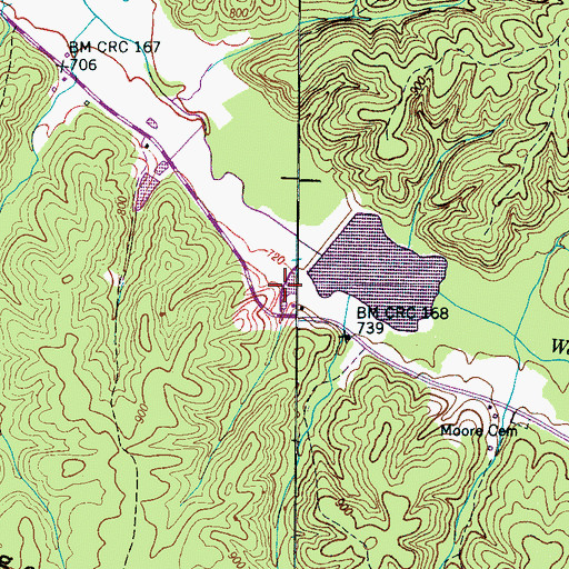 Topographic Map of Weatherford-Bear Dam Number One B, TN