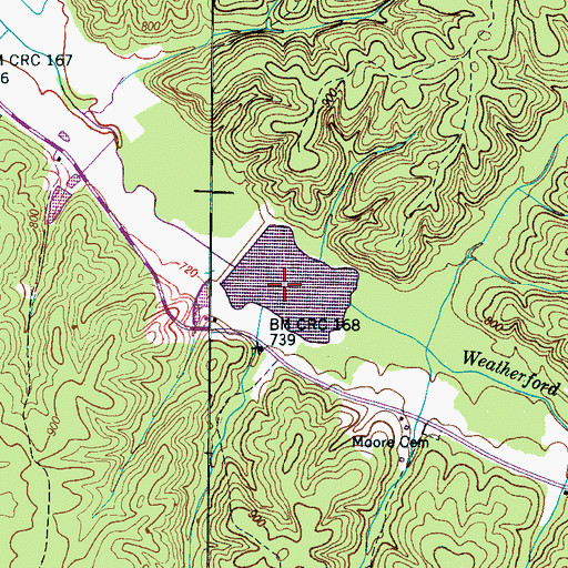 Topographic Map of Weatherford-Bear Lake Number One B, TN