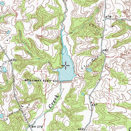 Topographic Map of Butch McNabb Lake, TN