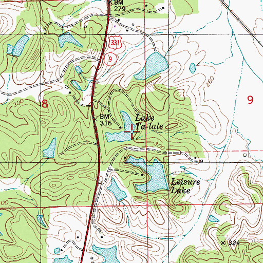 Topographic Map of Mead Dam, AL