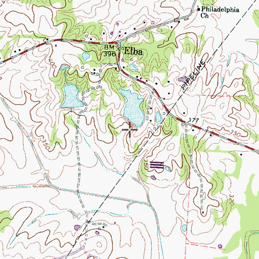 Topographic Map of Church Lake Dam, TN