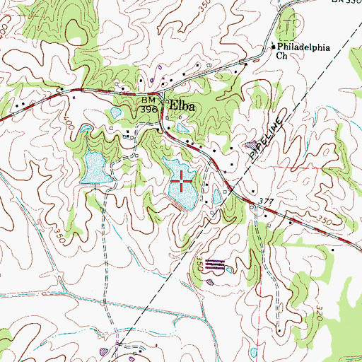 Topographic Map of Church Lake, TN