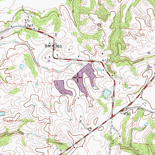 Topographic Map of Mustin Lake Number One, TN
