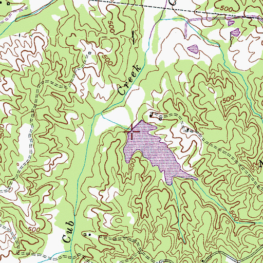 Topographic Map of Cub Creek Tree Farm Dam, TN
