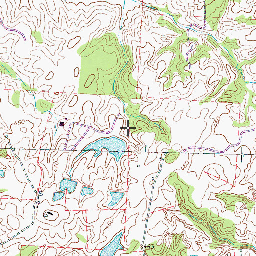 Topographic Map of Double W Ranch Lake Dam, TN