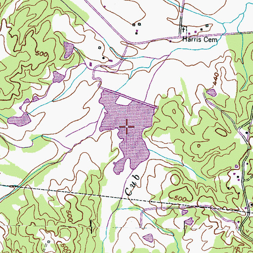 Topographic Map of Cub Creek Lake Number Two A, TN