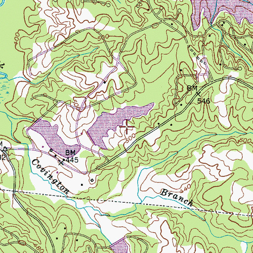 Topographic Map of Spring Creek Ranch Lake Number Two Dam, TN